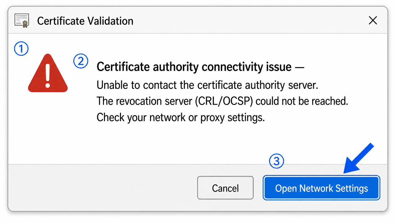 Featured image for Certificate Authority Connectivity Issue — Complete Fix Guide (India)