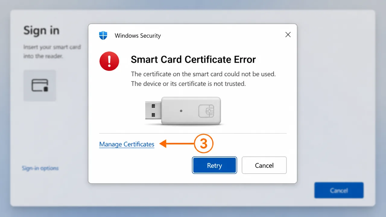 Featured image for Smart Card Certificate Error (USA) — Complete Fix Guide